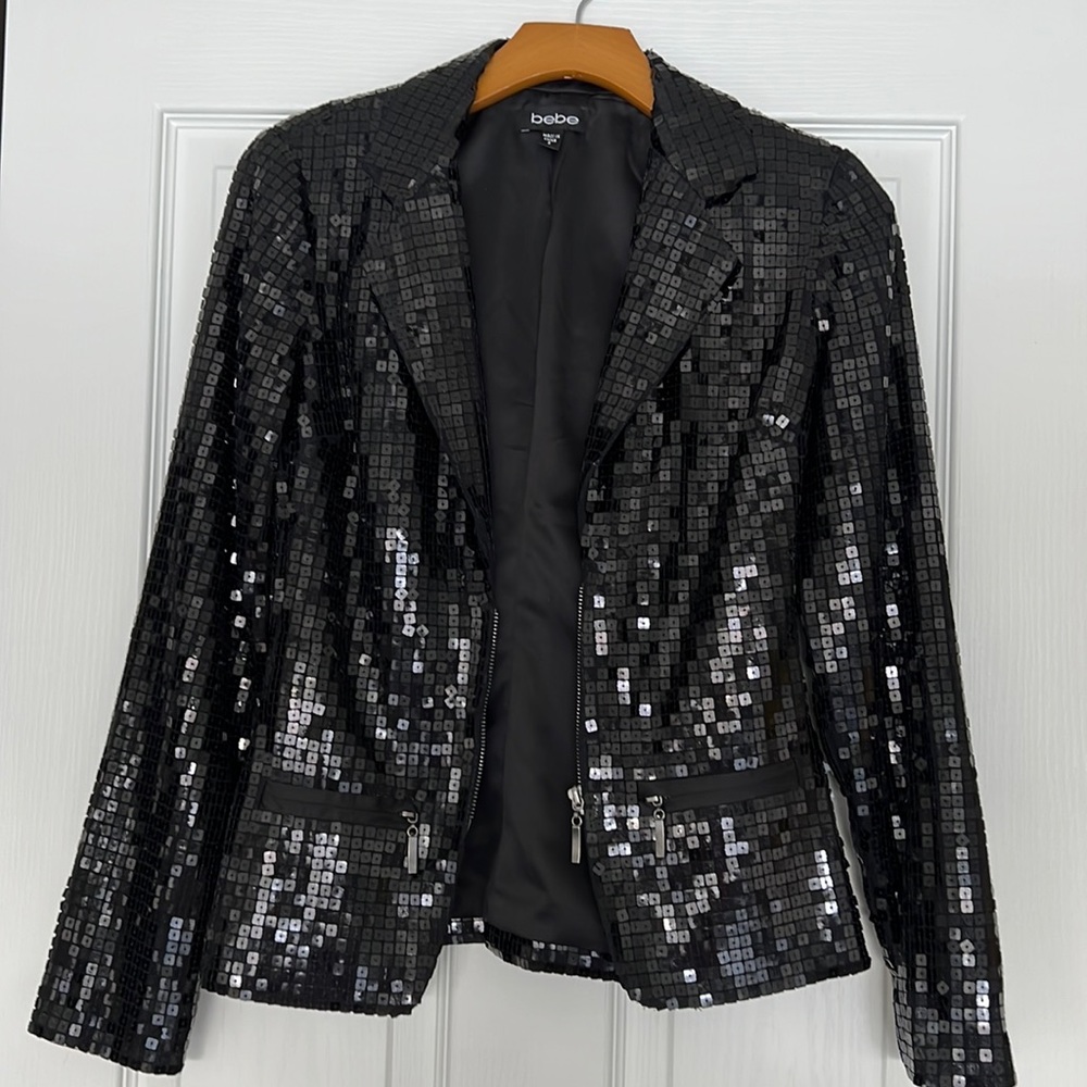 Bebe Sequin Blazer Like New! - image 1